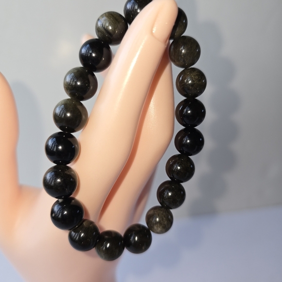 🐰SALE🐰 10mm Golden Obsidian Bracelet - Picture 8 of 14